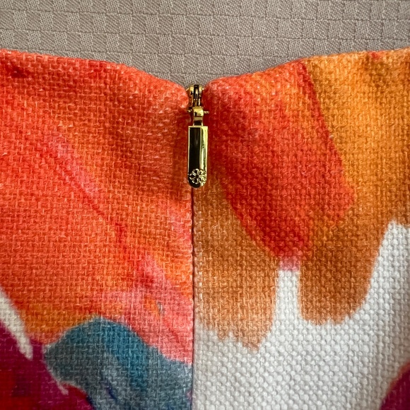 Trina Turk Julietta Floral Laser-Cut Sheath Dress Spaghetti Strap Sz12 - Picture 9 of 16